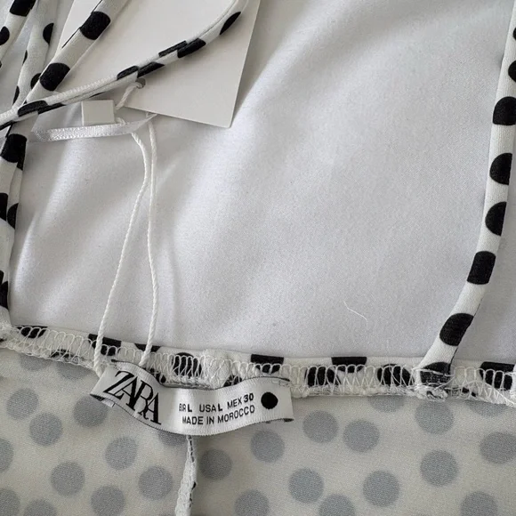 Zara Black & White Polka Dot Cowl Neck Camisole - Picture 3 of 3
